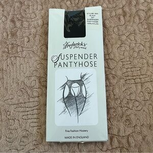 Vintage Frederick’s of Hollywood Black Suspender Pantyhose Size Medium/Tall